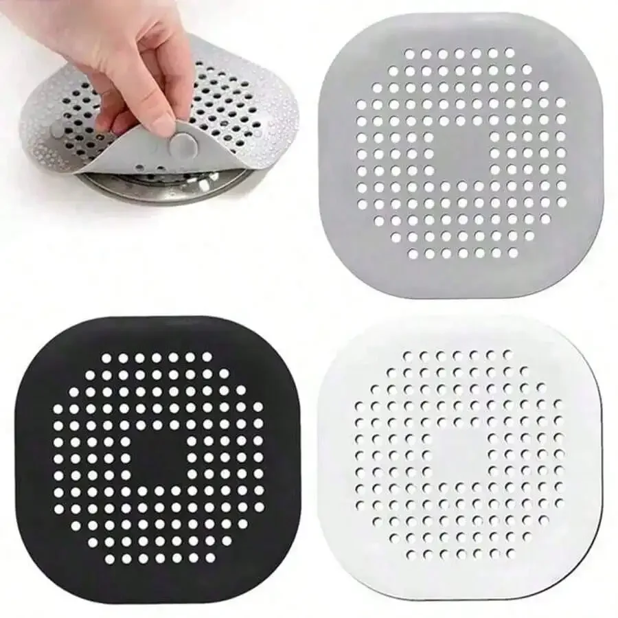 Drain Hair Catcher - 1/3 قطعة من مصفاة الشعر السيليكونية،