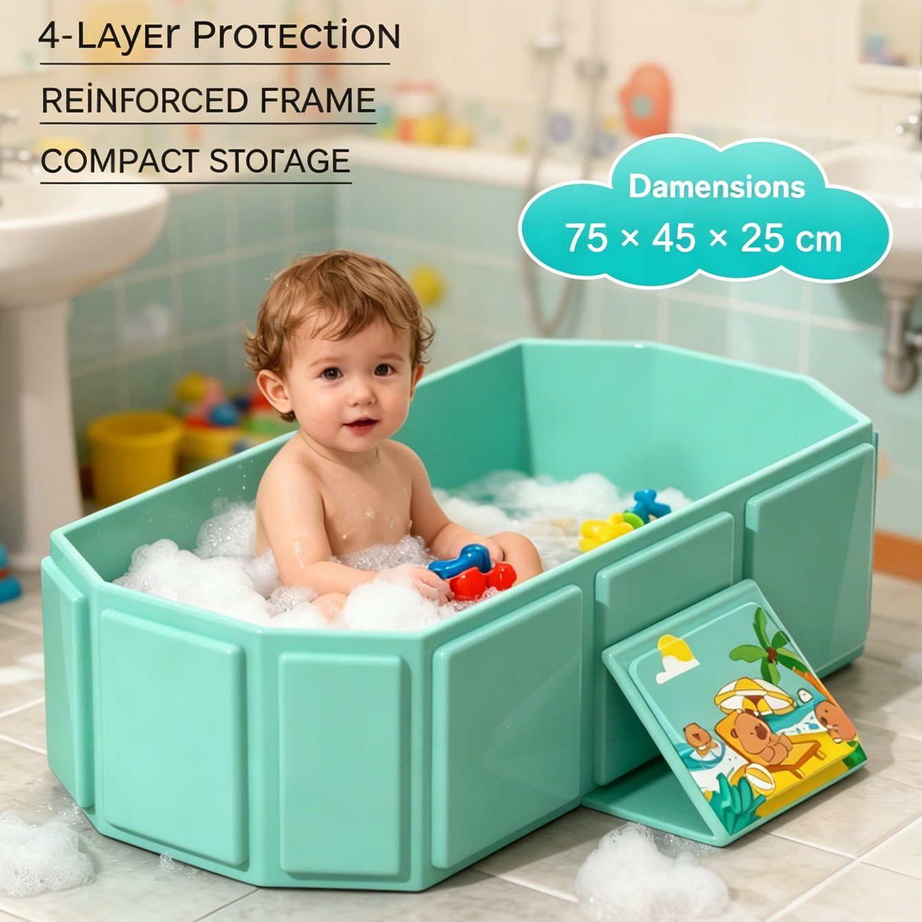 Home Bathroom Tub - حوض استحمام قابل للطي من البولي