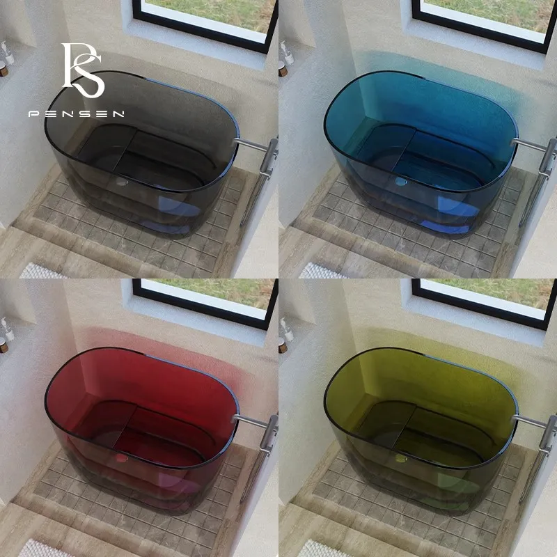 Home Bathroom Tub - حوض استحمام عميق من الراتنج الشفاف