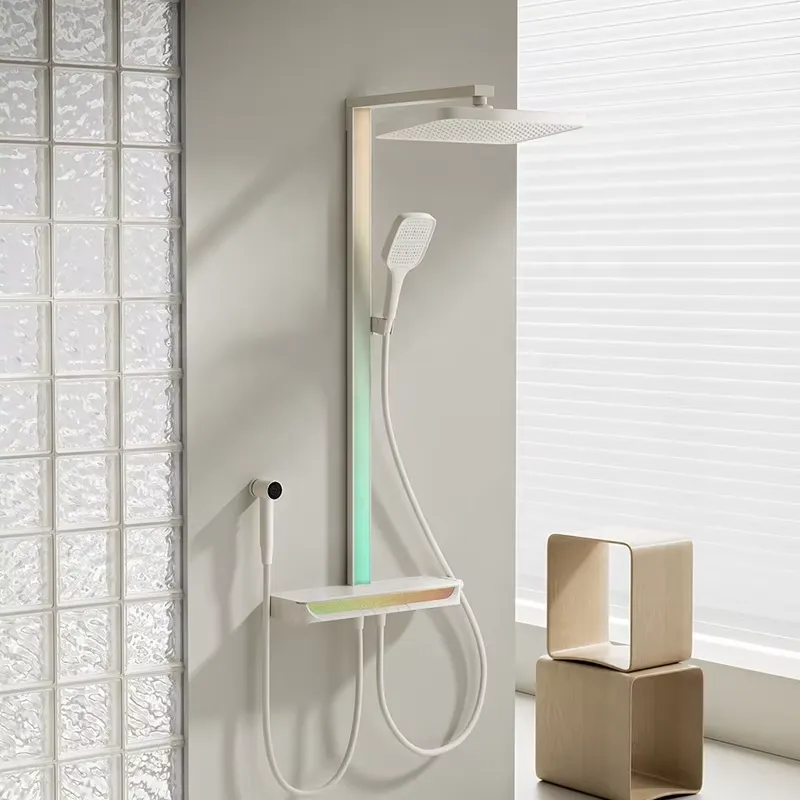 Home Bathroom - طقم دش رقمي نحاسي بتصميم شلال،