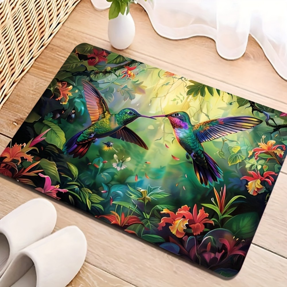 Home Bathroom Door Design - VIKAMA Spring Hummingbird Tropical Design Floor