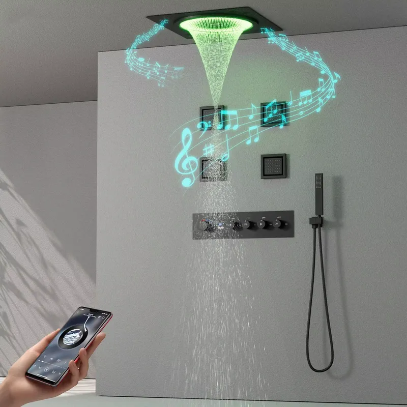 مجموعة دش ذكية بإضاءة LED مع ن - مراجعة Home Bathroom وسعره