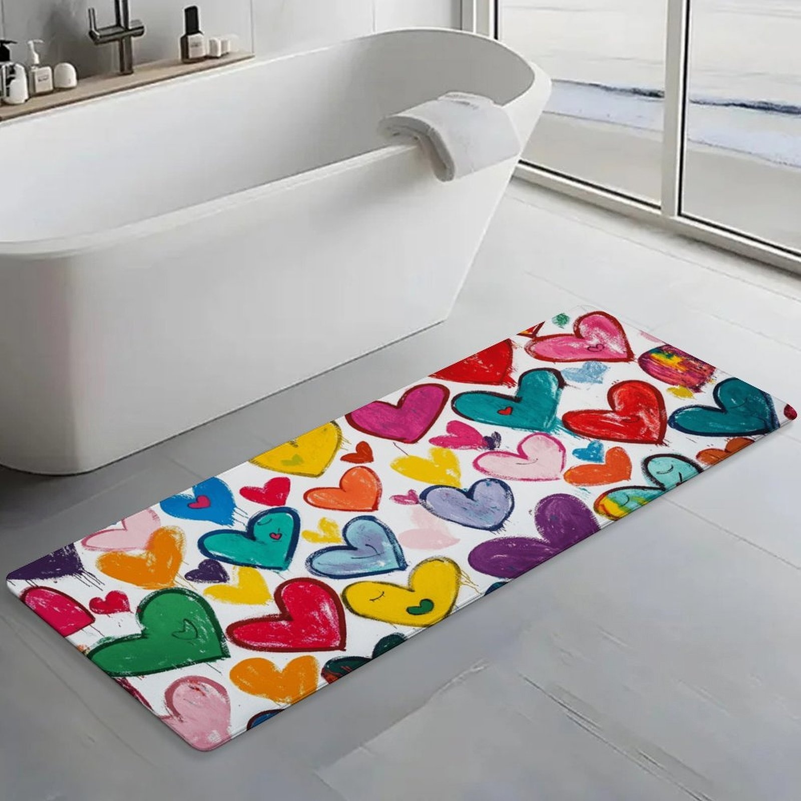 سجادة أرضية طويلة بتصميم قلب م - مراجعة Home Bathroom Tub وسعره