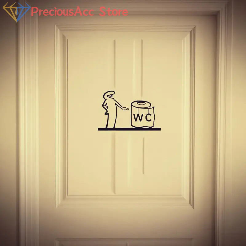 ملصقات فنية بسيطة من La Linea  - مراجعة Home Bathroom Door Design وسعره