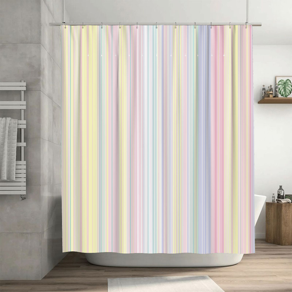 ستارة دش مخططة ناعمة بألوان ال - مراجعة Home Bathroom Colors وسعره