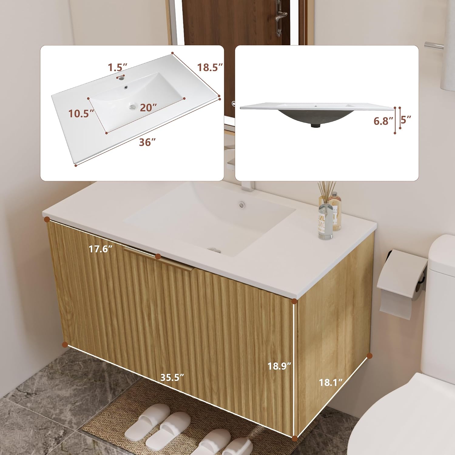وحدة حمام عصرية معلقة على الحا - مراجعة Home Bathroom وسعره