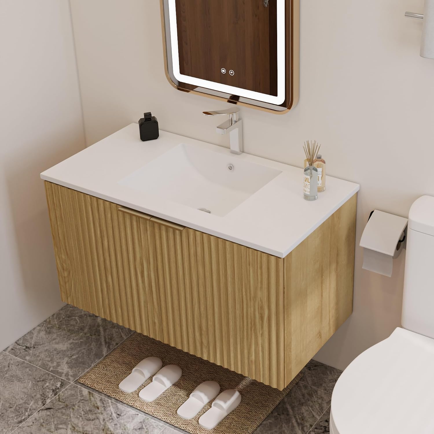 وحدة حمام عصرية معلقة على الحا - مراجعة Home Bathroom وسعره