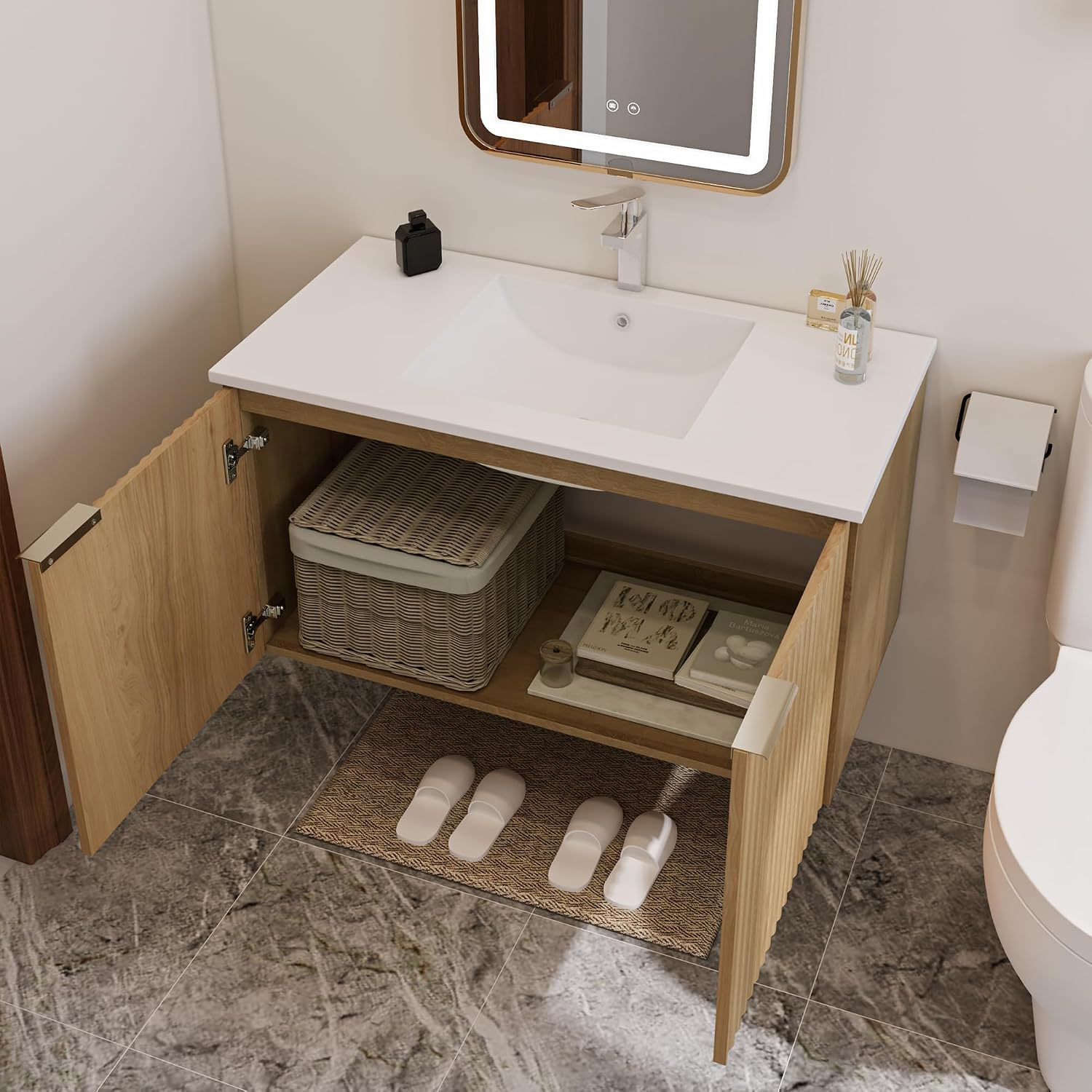 وحدة حمام عصرية معلقة على الحا - مراجعة Home Bathroom وسعره