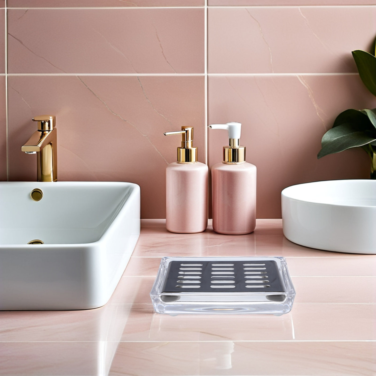 صحن صابون زجاجي شفاف مستطيل ال - مراجعة Glass Soap Dish وسعره