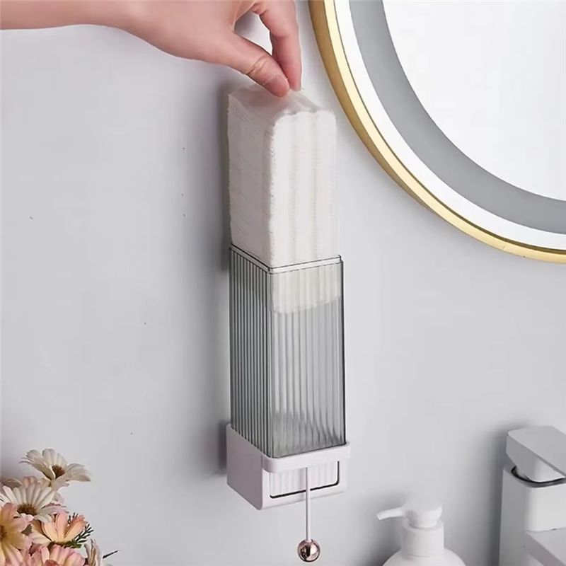 صندوق تخزين قطن التجميل المثبت - مراجعة Home Bathroom Trends وسعره