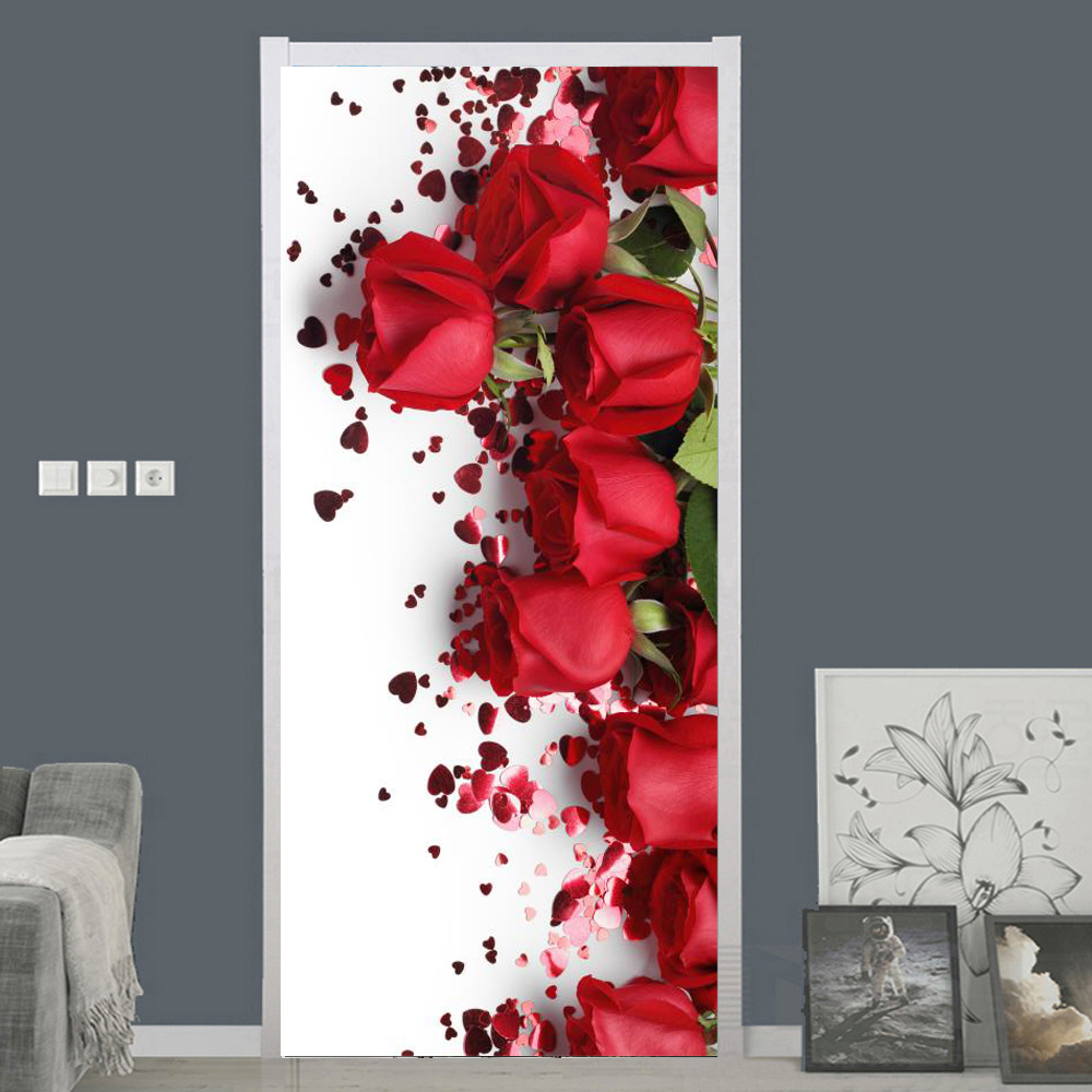 خلفية زهرة الورد الأبيض للباب  - مراجعة Home Bathroom Door Design وسعره